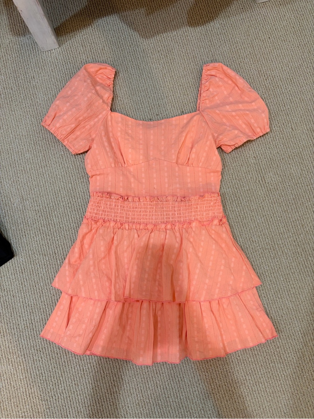 Orange Ruffled Puff-Sleeve Set